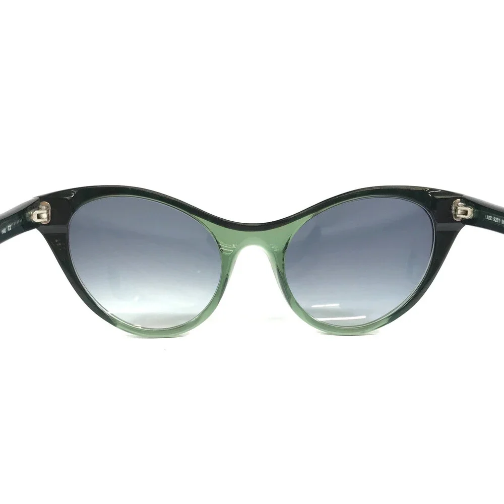 See Sunglasses 9261 C2 Shiny Black Green Cheetah Frames w/ Blue Gradient Lenses